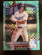 2025 Bowman Kellon Lindsey Chrome Prospects Refractor Aqua X-Fractor /125