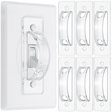 Bates Light Switch Guard - 6 Pack Child Proof Covers, Clear Toggle Switch Block