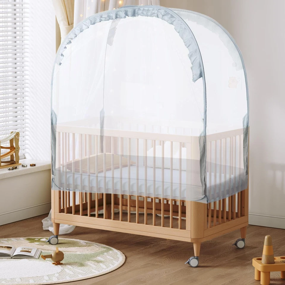 Tienda de Cuna Malla Transpirable Tienda de Cuna, Tienda de Cuna Pop Up Toldo Suministros de Protección Foto 3 de 4