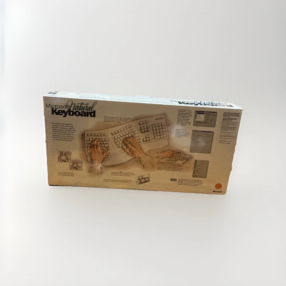 Vintage 1995 Microsoft Natural Keybaord Windows & MS-Dos Systems - New, Rip Seal - Image 2 of 4