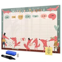 Glas Whiteboard Mit Schwarzem Marker MagnetzubehöR Wochenplaner FüR Kinder
