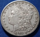 A 1902-S Morgan Silver Dollar. Semi-Key Date Mid Grade Example