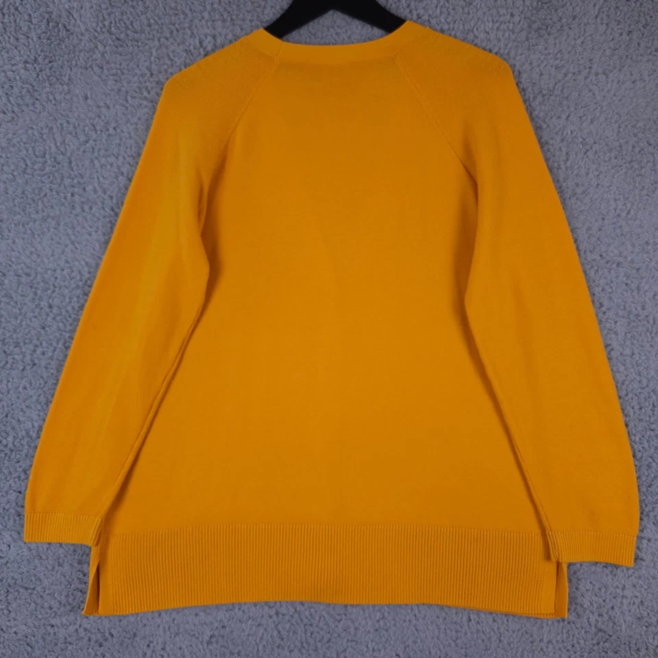 Talbots Sweater Womens LP Yellow Cardigan Button Up V Neck Lightweight Knit - Image 2 of 4