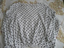 Seidensticker Damen Bluse weiß mit blauen Punkten Gr. 44 auch 46