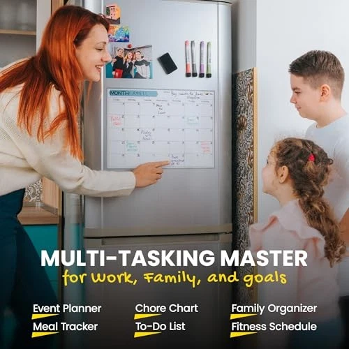 Magnetic Fridge Calendar - 17x12” Stain-Resistant Dry Sunday Starts Monthly - Image 2 of 4