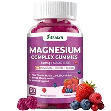 Magnesium Complex Gummies 500mg - Magnesium Glycinate, Citrate, Malate with Vita