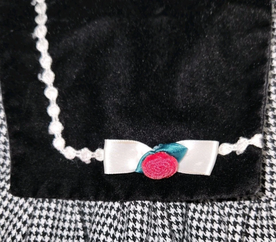 Vestido De Colección Jessica Ann Pata de Gallo Niñas Talla 6 Blanco y Negro Cuello Abotonado Foto 4 de 4