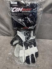 Ball  11 COMbat Sports Premium Batting Gloves Adult Small Black  White NOS