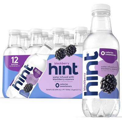 Fruit-Infused Bottled Water, Blackberry - Sugar Free Flavored Water with Zero Ca