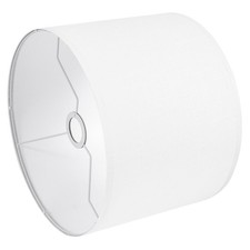 White Lamp Shade, Large Drum Lampshade 13" Top x 13" Bottom x 11" High Spide...