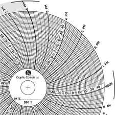 GRAPHIC CONTROLS Chart 011 Circular Paper Chart, 24 hr, 60 pkg 30ZX72