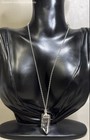 16" Sterling Silver Chain Clear Quartz Point Pendant Necklace — photo 1