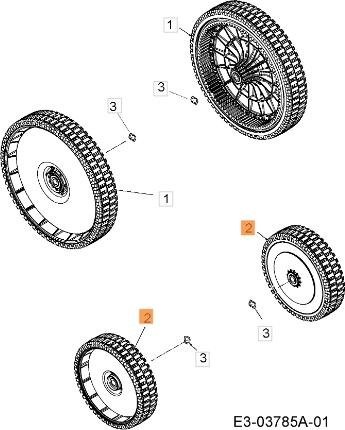 EMAK C63404572 Ruota Anteriore Tagliaerba - Ricambio Originale Certificato
