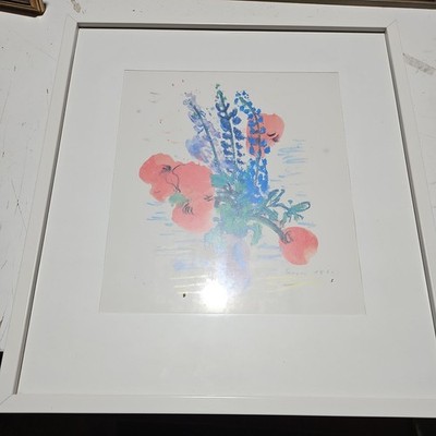Wilhelm Geyer (1900-1968) Aquarell Mischtechnik Blumenstillleben Signatur 