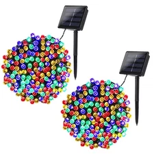 Solar Christmas Lights, 2 Pack Total 144 FT 400 LED 8 Modes Waterproof Solar ...