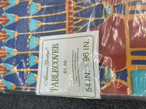 vintage 1977 party paper tablecloth egypt egyptian king tut american greetings - Bild 7 von 12