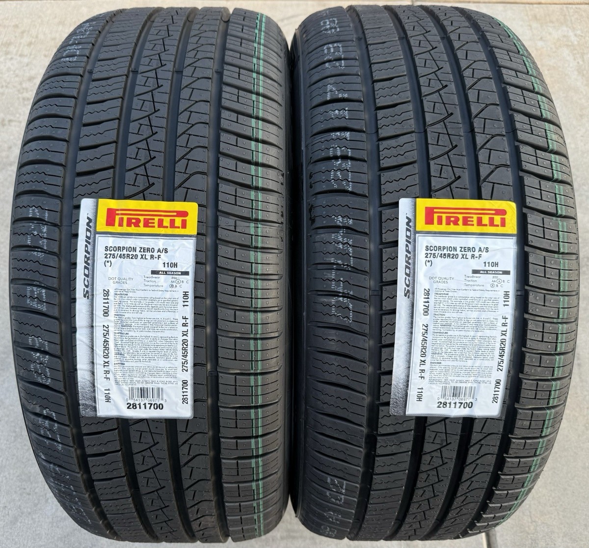 TWO BRAND NEW 275/45R20 110H Pirelli Scorpion Zero A/S Run Flat