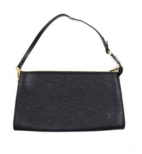 Authentic LV Louis Vuitton Epi Pochette Accessoires Accessory Pouch Black