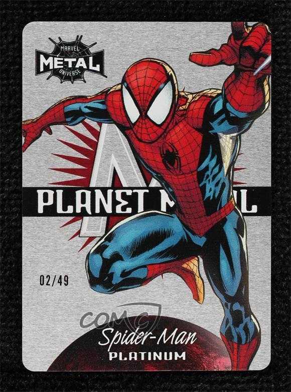 2022 Upper Deck Marvel Metal Universe Planet Platinum 2/49 Spider-Man #19PM d3l