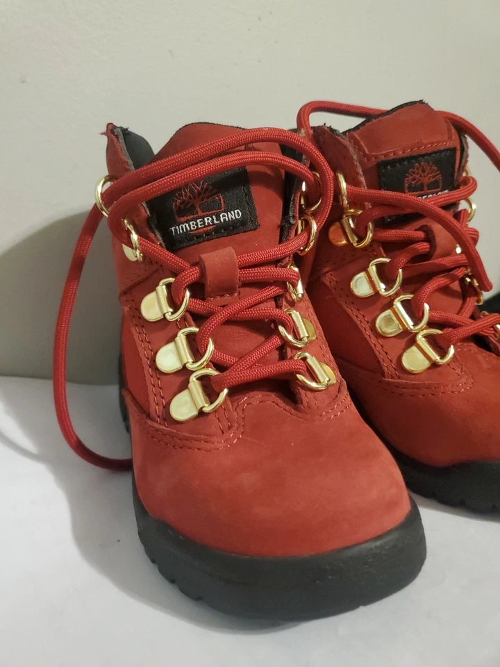 Botas Timberland rojas talla US 8 para niños pequeños en perfecto estado sin caja Foto 4 de 4