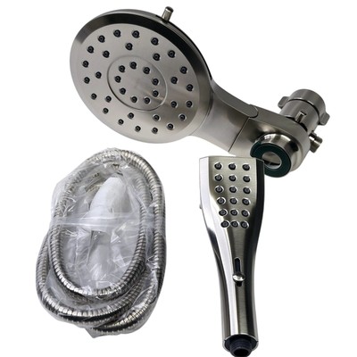 Moen 220C3BN Verso 8-Spray 7'' Dual Fixed and Handheld Shower Head - Brush Nickel