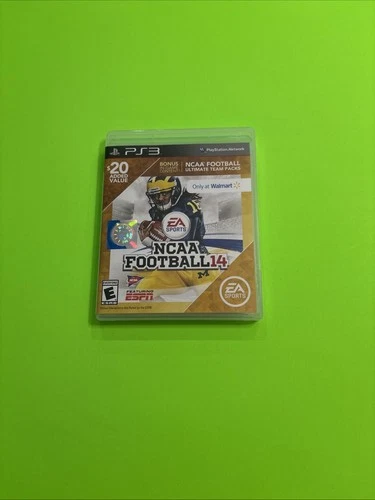 NCAA Football 14 (PlayStation 3, 2013) Walmart Exclusive Complete ALL Inserts