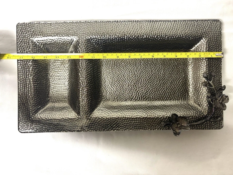 Bandeja para servir Michael Aram Black Orchid 2 compartimentos, entretenimiento navideño  Foto 4 de 4