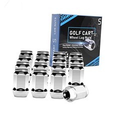 Golf Cart Wheel Lug Nuts Chrome Standard 1/2"-20 for EZGO  Club Car 16 Pack 