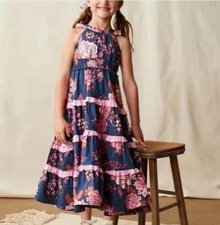 Maxi Vestido Matilda Jane Jardín Encantado Clarabelle Halter Azul Floral Niña’s 10 Foto 3 de 4