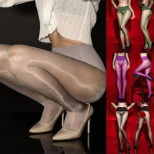 Oily Shiny Glossy Stockings Tights 40D Nylon Satin 360 Seamless Smooth Pantyhose
