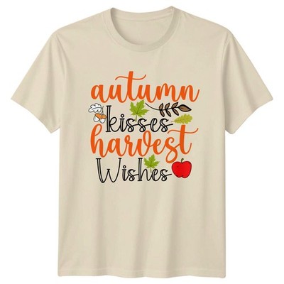 Autumn Kisses Harvest Wishes T-Shirt Herbst Ernte Saisonal