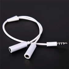3.5mm AUX Audio Mic Splitter Cable Earphone Headphone Adapter Male To Femal.SD