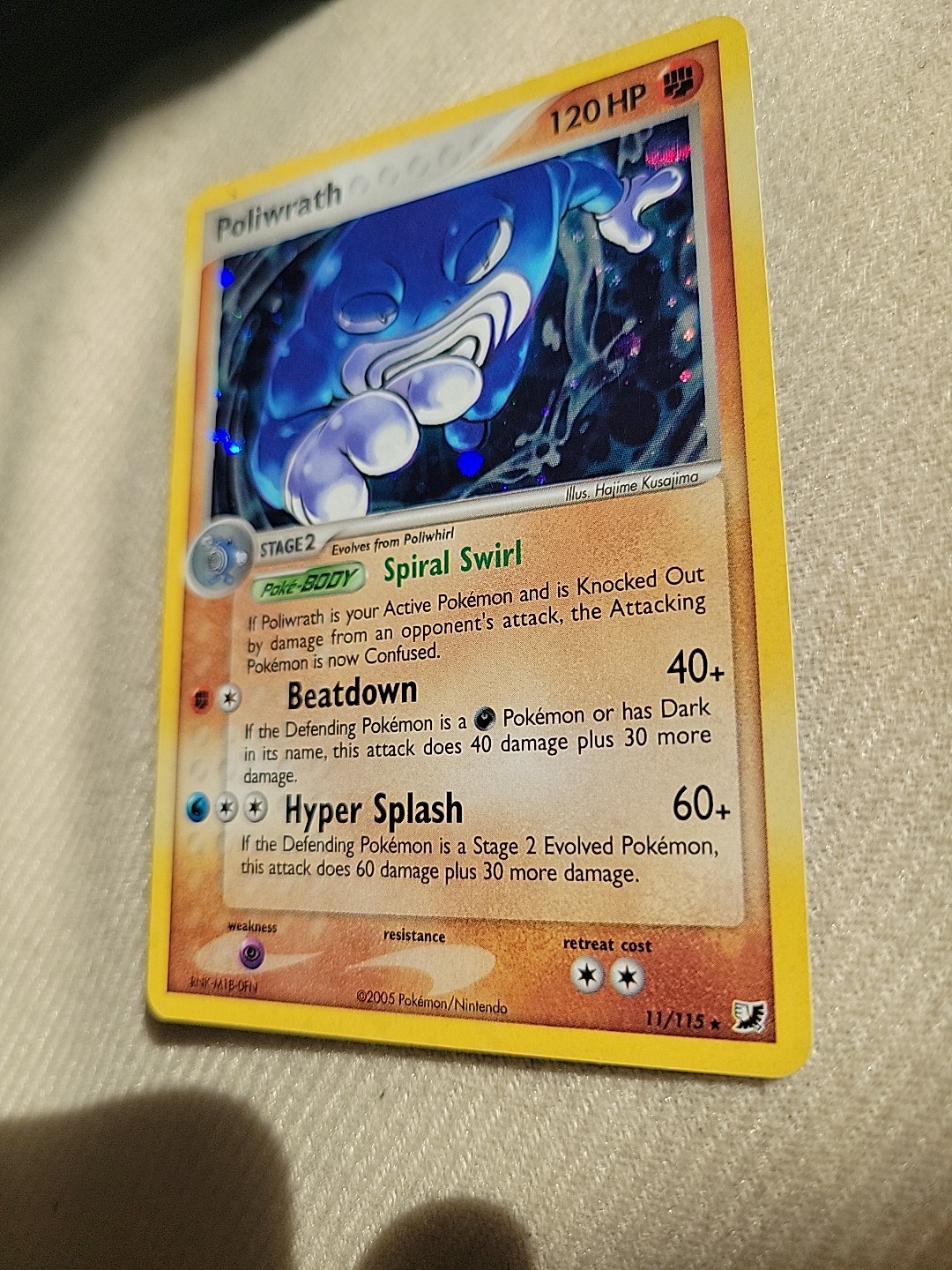 Poliwrath Reverse Holo Rare 2005 Pokemon Card 11/115 Unseen Forces Set