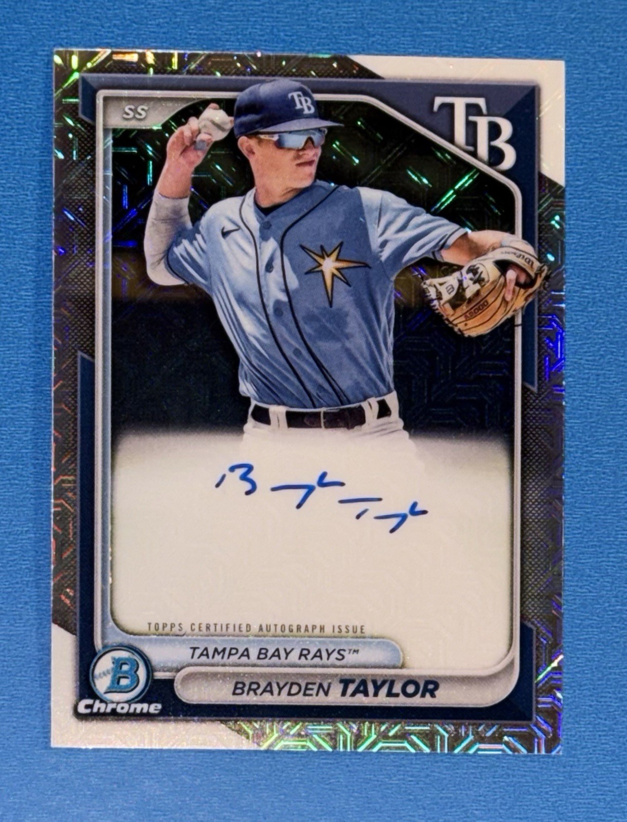 2024 Bowman Chrome Mojo Refractor Brayden Taylor Auto Autograph #BMA-BT Rays