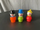 Vintage 70's Fisher-Price Little People 675 Play Family CIRCUS CLOWNS Figure Set