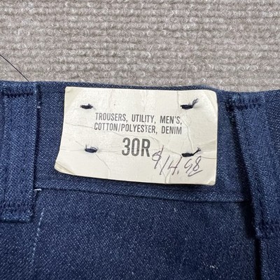 Vintage 80s US Navy Bell Bottom Flare Denim Jeans Men 30R Military