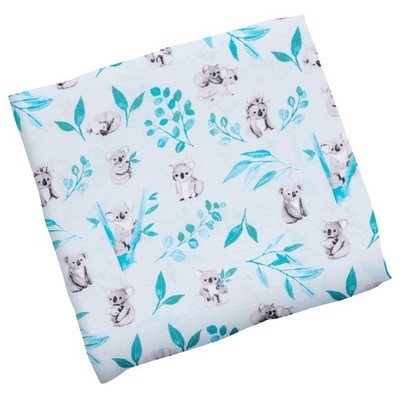 Stephen Joseph Muslin Swaddle Blanket, 47-Inch, Cotton, Koala Single,