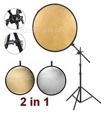 43" 110cm Gold Silver Photography Reflector Stand Kit