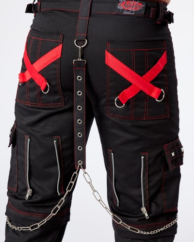 Darkwear Hanging Chain Trousers Gothic Cyber Chain Thread Bondage Metal Stud - Picture 10 of 10