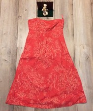 Banana Republic Sz 4 Orange Linen Blend Sheath Dress Career Office Work Floral