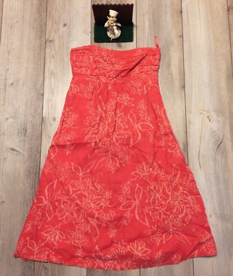 Banana Republic Sz 4 Orange Linen Blend Sheath Dress Career Office Work  Floral | eBay