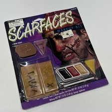 Vintage Halloween Makeup Scarfaces Latex Mask Scars Technifaces Makeup Kit NOS