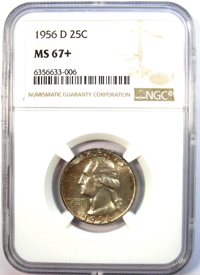 1956-D Washington Quarter 25C - Certified NGC MS67+ Plus Grade - $3,500 Value! - Image 2 of 4
