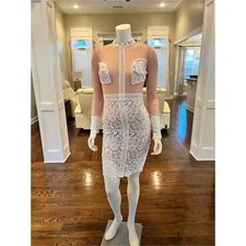 Unique mesh and lace dress Size small #029-0689