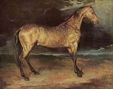 Oil Painting repro Théodore Géricault: A Horse frightened by Lightning