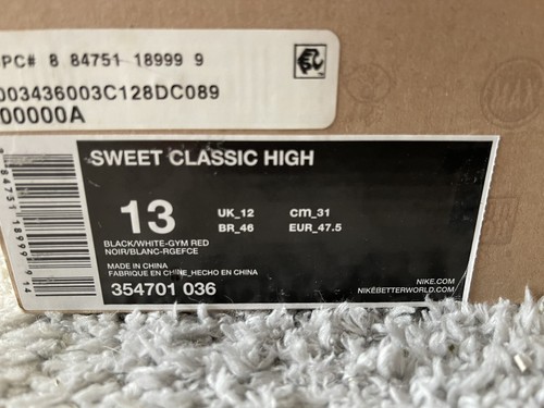 Nike Sweet Classic High 354701-036 scarpe da basket nere stringate da uomo taglia 13 - Foto 7 di 7