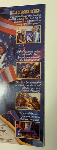 1994 Fleer Ultra Marvel Masterpieces 9 card uncut promo sheet - Picture 3 of 3