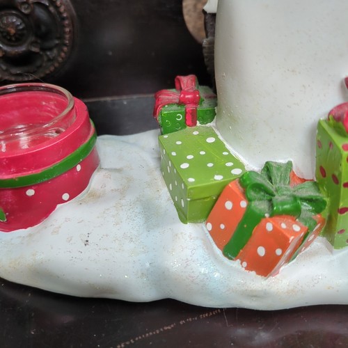 VTG Yankee Candle Musical Snowman Birds Bobble Head Double Tart Warmer Christmas - 第 3/21 張圖片