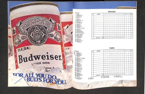 1980 SEATTLE MARINERS @ DETROIT TIGERS SCORECARD & PROGRAM UNSCORED, SPARKY CVR - Picture 2 of 2