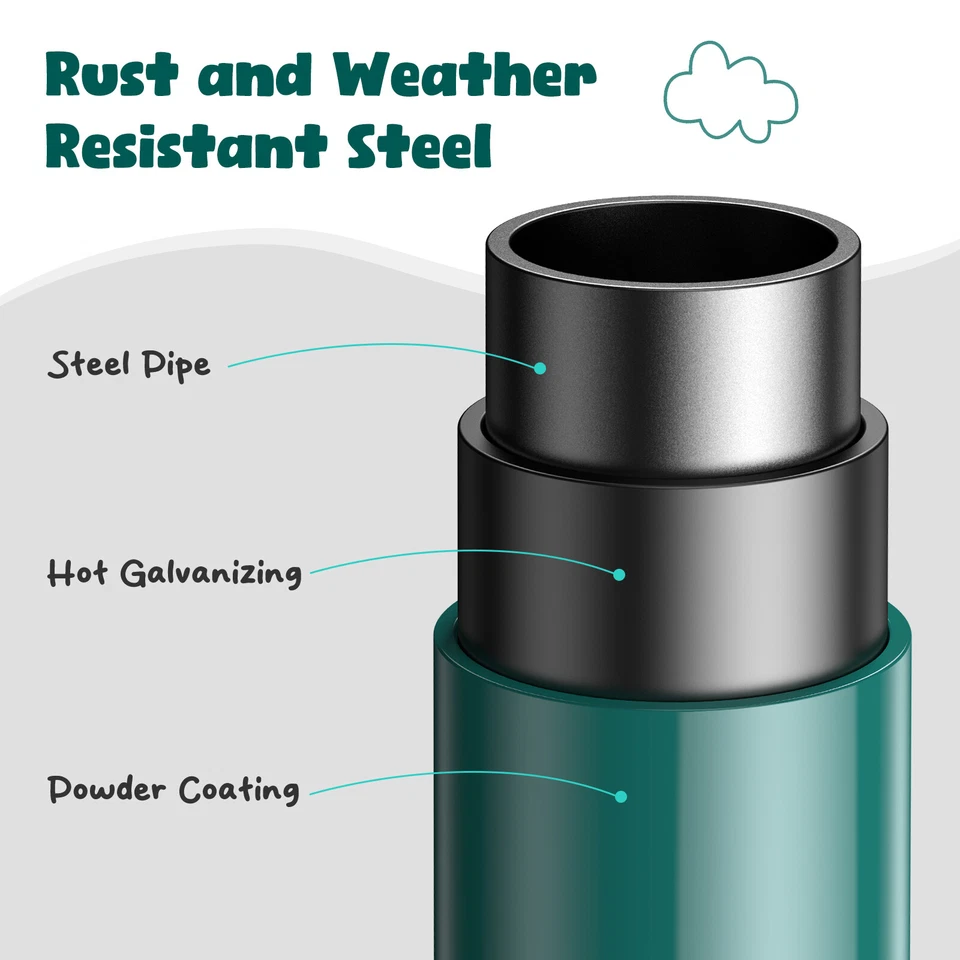 10英尺攀爬穹顶秋千套装带碟子秋千户外金属丛林儿童健身房 — 第 3/4 张图片